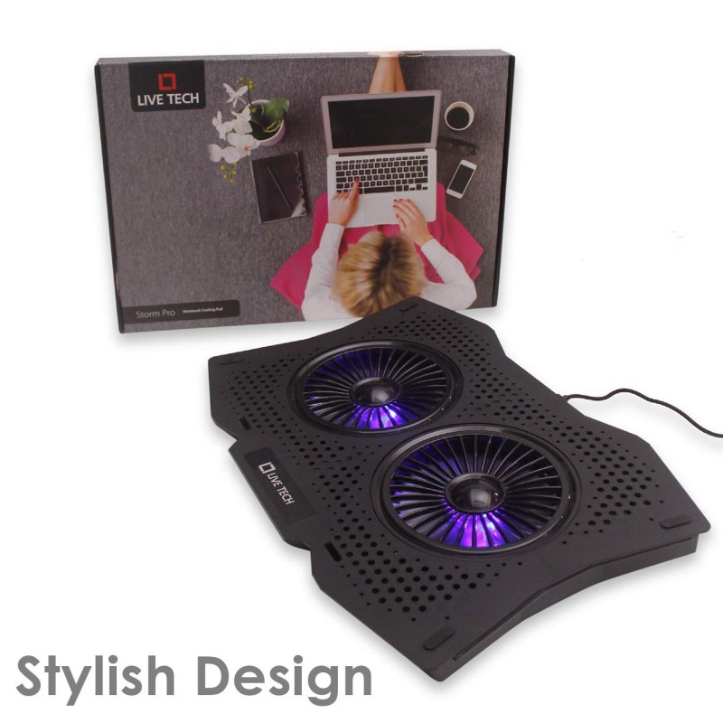 Live Tech Storm Pro LED Laptop Cooling Pad for 15.6" to 17.3" Notebooks, Metal Body, Mutiple Stand,Adjustable,2 Big Fast Turbo Speed Fans (Storm Pro) Live Tech Storm Pro LED Laptop Cooling Pad for 15.6" to 17.3" Notebooks, Metal Body, Mutiple Stand,Adjustable,2 Big Fast Turbo Speed Fans (Storm Pro)