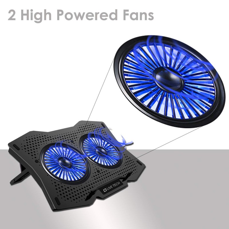 Live Tech Storm Pro LED Laptop Cooling Pad for 15.6" to 17.3" Notebooks, Metal Body, Mutiple Stand,Adjustable,2 Big Fast Turbo Speed Fans (Storm Pro) Live Tech Storm Pro LED Laptop Cooling Pad for 15.6" to 17.3" Notebooks, Metal Body, Mutiple Stand,Adjustable,2 Big Fast Turbo Speed Fans (Storm Pro)