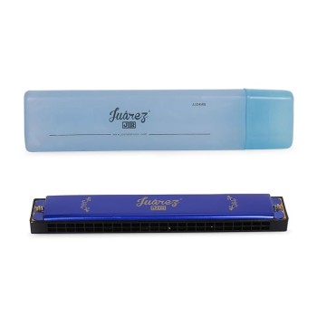 JUAREZ Junior JJ24HB 24 Holes Harmonica Key of C Scale | Mouth Organ | Cover - Aluminium | Comb - Abs | Reed – Brass