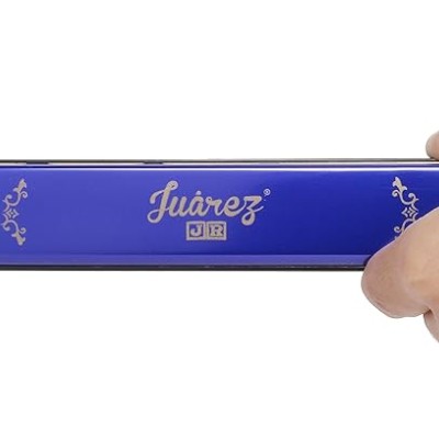 JUAREZ Junior JJ24HB 24 Holes Harmonica Key of C Scale | Mouth Organ | Cover - Aluminium | Comb - Abs | Reed – Brass JUAREZ Junior JJ24HB 24 Holes Harmonica Key of C Scale | Mouth Organ | Cover - Aluminium | Comb - Abs | Reed – Brass