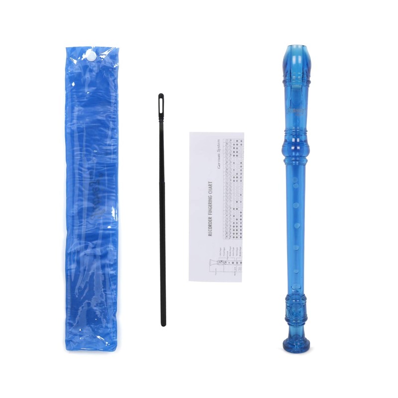 JUAREZ JRF100BL Claró Descant German Style 8 Holes Soprano Recorder Flute with Cleaning Rod Suitable for School Ensembles | Home Practice | Music Classes | Gift, Blue with Cleaning Rod & Case JUAREZ JRF100BL Claró Descant German Style 8 Holes Soprano Recorder Flute with Cleaning Rod Suitable for School Ensembles | Home Practice | Music Classes | Gift, Blue with Cleaning Rod & Case