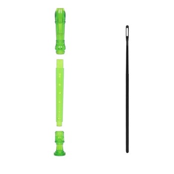 JUAREZ JRF100GR Claró Descant German Style 8 Holes Soprano Recorder Flute with Cleaning Rod Suitable for School Ensembles | Home Practice | Music Classes | Gift, Green with Cleaning Rod & Case