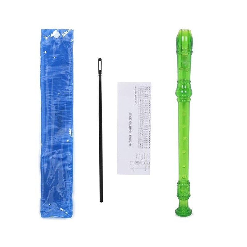 JUAREZ JRF100GR Claró Descant German Style 8 Holes Soprano Recorder Flute with Cleaning Rod Suitable for School Ensembles | Home Practice | Music Classes | Gift, Green with Cleaning Rod & Case JUAREZ JRF100GR Claró Descant German Style 8 Holes Soprano Recorder Flute with Cleaning Rod Suitable for School Ensembles | Home Practice | Music Classes | Gift, Green with Cleaning Rod & Case