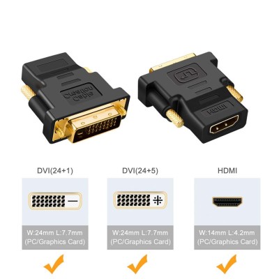 BigPlayer Bi-Directional HDMI A Female to DVI-D (24+1) Male Adapter (Black) BigPlayer Bi-Directional HDMI A Female to DVI-D (24+1) Male Adapter (Black)