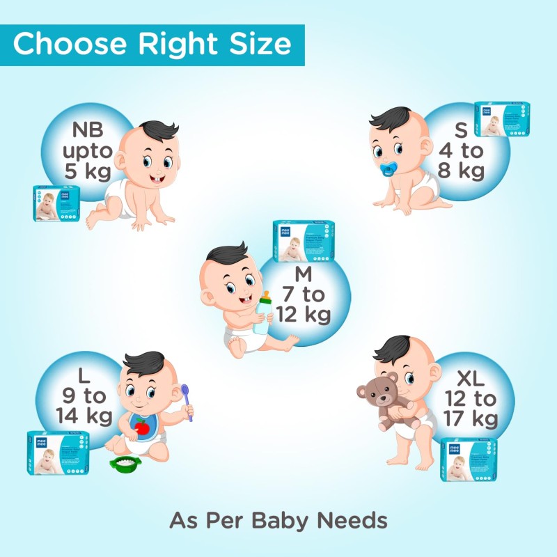 Mee Mee Breathable Premium Medium (M) Size Baby Diaper Pants with Wetness Indicator and Leak-Proof Edges, protection upto 12-hrs, M Size, 56 Pieces, 6-12 kg Mee Mee Breathable Premium Medium (M) Size Baby Diaper Pants with Wetness Indicator and Leak-Proof Edges, protection upto 12-hrs, M Size, 56 Pieces, 6-12 kg