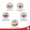 Wonderchef Royal Velvet Wok with Lid 24cm, Red (Aluminium) Wonderchef Royal Velvet Wok with Lid 24cm, Red (Aluminium)