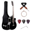 JUAREZ Arpeggio 99.06 cm (39 Inch) Acoustic Guitar Kit, Spruce Top, Rosewood Fretboard & Bridge, Truss Rod, Chrome Die Cast Machine Tuners, Black JUAREZ Arpeggio 99.06 cm (39 Inch) Acoustic Guitar Kit, Spruce Top, Rosewood Fretboard & Bridge, Truss Rod, Chrome Die Cast Machine Tuners, Black