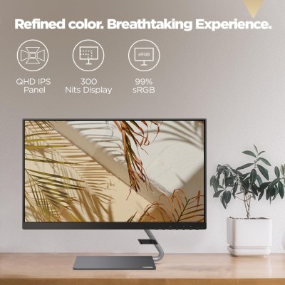 Lenovo Q-Series Q24H-10 24 Inch(60.45Cm) LED 2560 X 1440 Pixels 2K QHD IPS Ultraslim Monitor, All-in-One USB-C Port for Power & Data Transfer, 2 X 3W Speakers, 99% Srgb, 75Hz, AMD Freesync (Black) Lenovo Q-Series Q24H-10 24 Inch(60.45Cm) LED 2560 X 1440 Pixels 2K QHD IPS Ultraslim Monitor, All-in-One USB-C Port for Power & Data Transfer, 2 X 3W Speakers, 99% Srgb, 75Hz, AMD Freesync (Black)