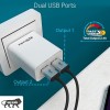 Portronics Adapto 66 2.4A 12w Dual USB Port 5V/2.4A Wall Charger,Comes with 1M Micro USB Cable, USB Wall Charger Adapter for iPhone 11/Xs/XS Max/XR/X/8/7/6/Plus(White) Portronics Adapto 66 2.4A 12w Dual USB Port 5V/2.4A Wall Charger,Comes with 1M Micro USB Cable, USB Wall Charger Adapter for iPhone 11/Xs/XS Max/XR/X/8/7/6/Plus(White)