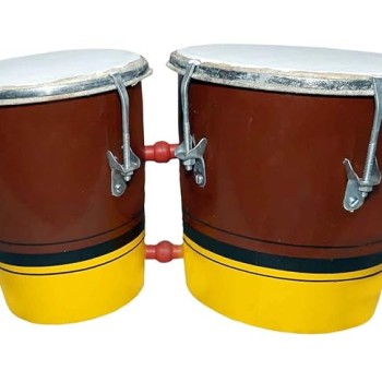 Ganpati traders Indian Professinal Two piece hand made wooden Bongo12(Brown Yellow)