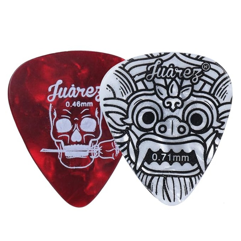 Juarez Extra Light Copper Wound Acoustic Guitar Strings Set � 0.010�0.048 Gauge, 7 Strings (Extra 1st String), Bright Copper Tone, Includes 2 Picks � For All Acoustic Guitars JAGSP300 Juarez Extra Light Copper Wound Acoustic Guitar Strings Set � 0.010�0.048 Gauge, 7 Strings (Extra 1st String), Bright Copper Tone, Includes 2 Picks � For All Acoustic Guitars JAGSP300