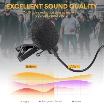 MAONO AU-103 Lavalier Omnidirectional Mobile Collar Mic with Noise Cancellation for YouTube Recording, The Condenser Microphone for PC, Singing, Vlogging, Gaming (Black) MAONO AU-103 Lavalier Omnidirectional Mobile Collar Mic with Noise Cancellation for YouTube Recording, The Condenser Microphone for PC, Singing, Vlogging, Gaming (Black)