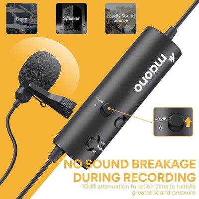 MAONO AU-103 Lavalier Omnidirectional Mobile Collar Mic with Noise Cancellation for YouTube Recording, The Condenser Microphone for PC, Singing, Vlogging, Gaming (Black) MAONO AU-103 Lavalier Omnidirectional Mobile Collar Mic with Noise Cancellation for YouTube Recording, The Condenser Microphone for PC, Singing, Vlogging, Gaming (Black)