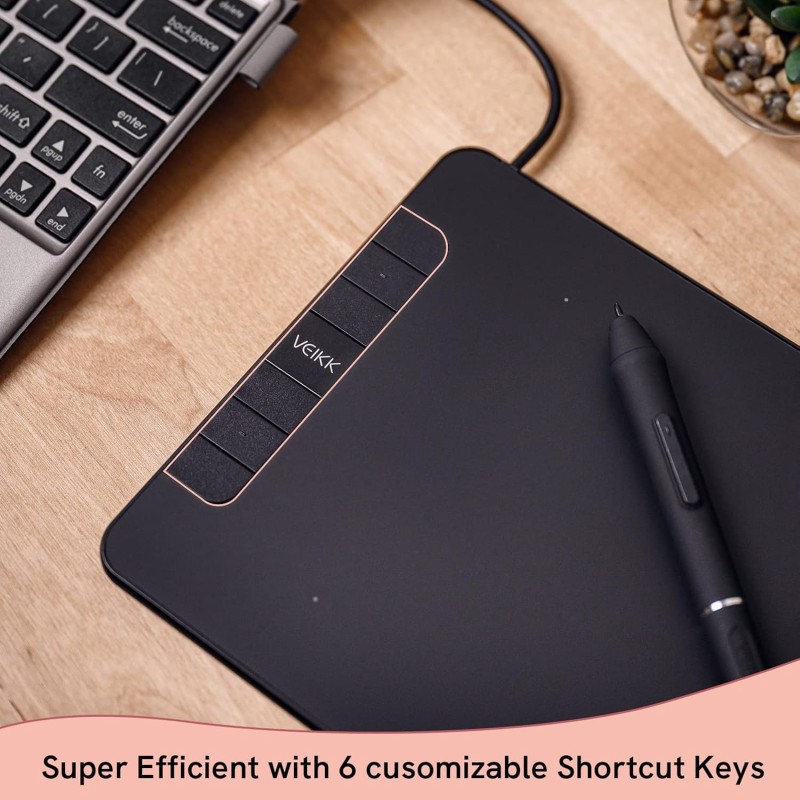 VEIKK VK640 Drawing Tablet 6x4 inch Portable Pen Tablet with 8192 Levels Battery-Free Stylus Graphic Tablet, 6 Shortcuts for Android Windows Mac OS and Chromebook, Support Tilt Function VEIKK VK640 Drawing Tablet 6x4 inch Portable Pen Tablet with 8192 Levels Battery-Free Stylus Graphic Tablet, 6 Shortcuts for Android Windows Mac OS and Chromebook, Support Tilt Function