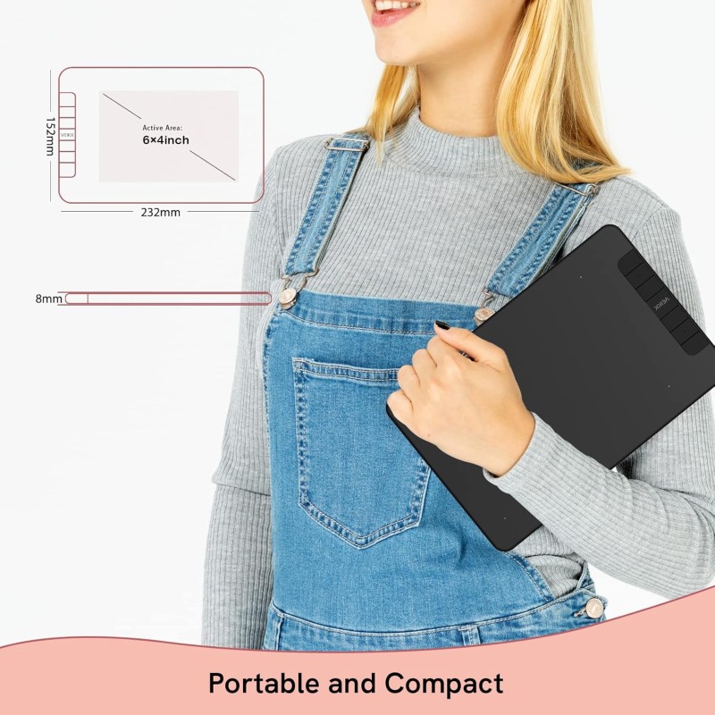 VEIKK VK640 Drawing Tablet 6x4 inch Portable Pen Tablet with 8192 Levels Battery-Free Stylus Graphic Tablet, 6 Shortcuts for Android Windows Mac OS and Chromebook, Support Tilt Function VEIKK VK640 Drawing Tablet 6x4 inch Portable Pen Tablet with 8192 Levels Battery-Free Stylus Graphic Tablet, 6 Shortcuts for Android Windows Mac OS and Chromebook, Support Tilt Function
