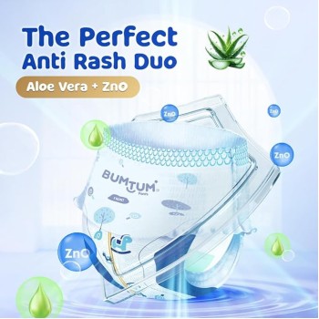 Bumtum Baby Diaper Pants, XL Size, 54 Count, Double Layer Leakage Protection Infused With Aloe Vera, Cottony Soft High Absorb Technology (Pack of 1) Bumtum Baby Diaper Pants, XL Size, 54 Count, Double Layer Leakage Protection Infused With Aloe Vera, Cottony Soft High Absorb Technology (Pack of 1)