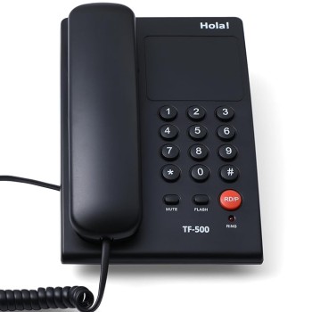 Hola ! TF-500 Basic Corded Landline Phone for intercom and EPABX Desk & Wall Mountable, Mute/Pause/Flash/Redial Function Hola ! TF-500 Basic Corded Landline Phone for intercom and EPABX Desk & Wall Mountable, Mute/Pause/Flash/Redial Function