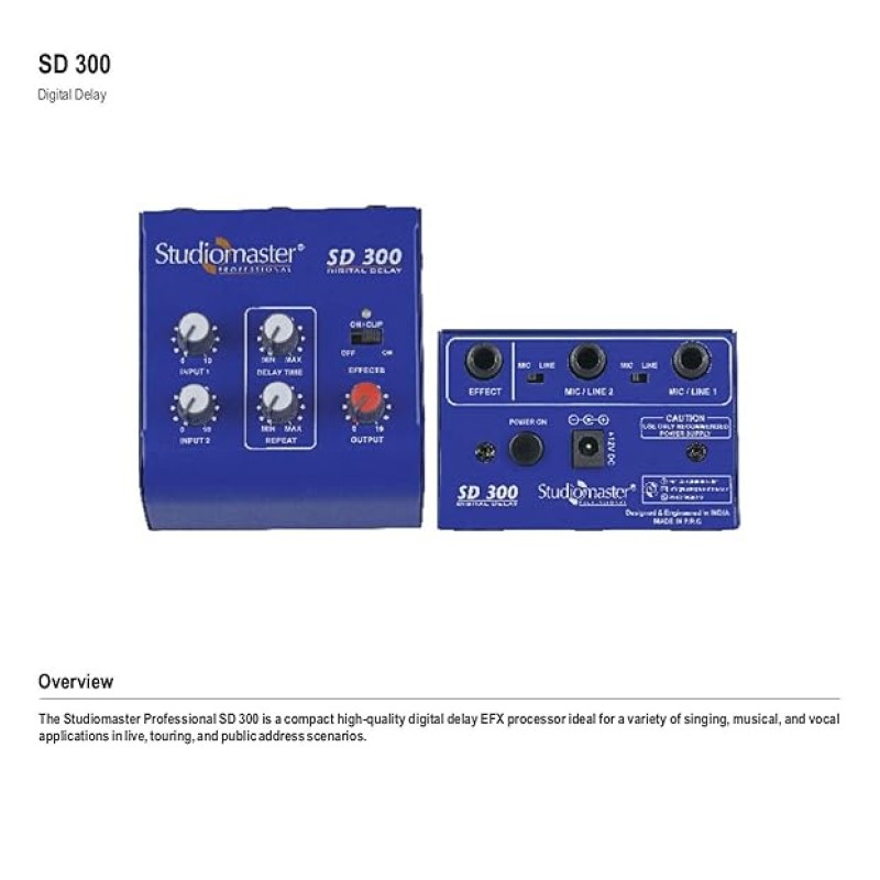 Studiomaster SD 300 with ECHO/DELAY Digital Sound Mixer Studiomaster SD 300 with ECHO/DELAY Digital Sound Mixer