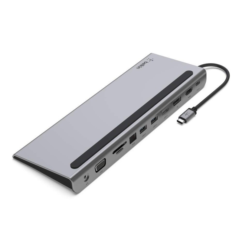 Belkin USB C Hub, 11-in-1 MultiPort Adapter Dock with 4K HDMI, DP, VGA, USB-C 100W PD Pass-Through Charging, 3 USB A, Gigabit Ethernet, SD, MicroSD, 3.5mm Ports for MacBook Pro, Air, XPS and More Belkin USB C Hub, 11-in-1 MultiPort Adapter Dock with 4K HDMI, DP, VGA, USB-C 100W PD Pass-Through Charging, 3 USB A, Gigabit Ethernet, SD, MicroSD, 3.5mm Ports for MacBook Pro, Air, XPS and More
