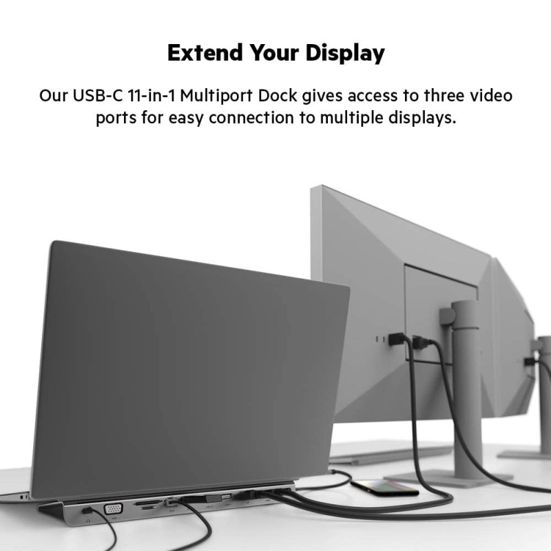 Belkin USB C Hub, 11-in-1 MultiPort Adapter Dock with 4K HDMI, DP, VGA, USB-C 100W PD Pass-Through Charging, 3 USB A, Gigabit Ethernet, SD, MicroSD, 3.5mm Ports for MacBook Pro, Air, XPS and More Belkin USB C Hub, 11-in-1 MultiPort Adapter Dock with 4K HDMI, DP, VGA, USB-C 100W PD Pass-Through Charging, 3 USB A, Gigabit Ethernet, SD, MicroSD, 3.5mm Ports for MacBook Pro, Air, XPS and More