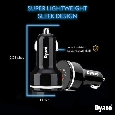 Dyazo 30 Watt Qualcomm 3.0 Fast Charging Dual USB Port CAR Mobile Charger QC 3.0 2.4 A with Free 3 in 1 Cable Fast Charging Compatible with Samsung Galaxy iPhone XR X 8 7 6 5 Moto LG & More Dyazo 30 Watt Qualcomm 3.0 Fast Charging Dual USB Port CAR Mobile Charger QC 3.0 2.4 A with Free 3 in 1 Cable Fast Charging Compatible with Samsung Galaxy iPhone XR X 8 7 6 5 Moto LG & More