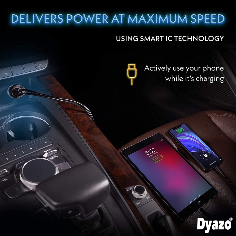 Dyazo 30 Watt Qualcomm 3.0 Fast Charging Dual USB Port CAR Mobile Charger QC 3.0 2.4 A with Free 3 in 1 Cable Fast Charging Compatible with Samsung Galaxy iPhone XR X 8 7 6 5 Moto LG & More Dyazo 30 Watt Qualcomm 3.0 Fast Charging Dual USB Port CAR Mobile Charger QC 3.0 2.4 A with Free 3 in 1 Cable Fast Charging Compatible with Samsung Galaxy iPhone XR X 8 7 6 5 Moto LG & More