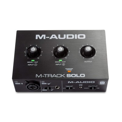 M-Audio M-Track Solo – USB Audio Interface for Recording, Streaming and Podcasting with XLR, Line and DI Inputs, Plus a Software Suite Included M-Audio M-Track Solo – USB Audio Interface for Recording, Streaming and Podcasting with XLR, Line and DI Inputs, Plus a Software Suite Included