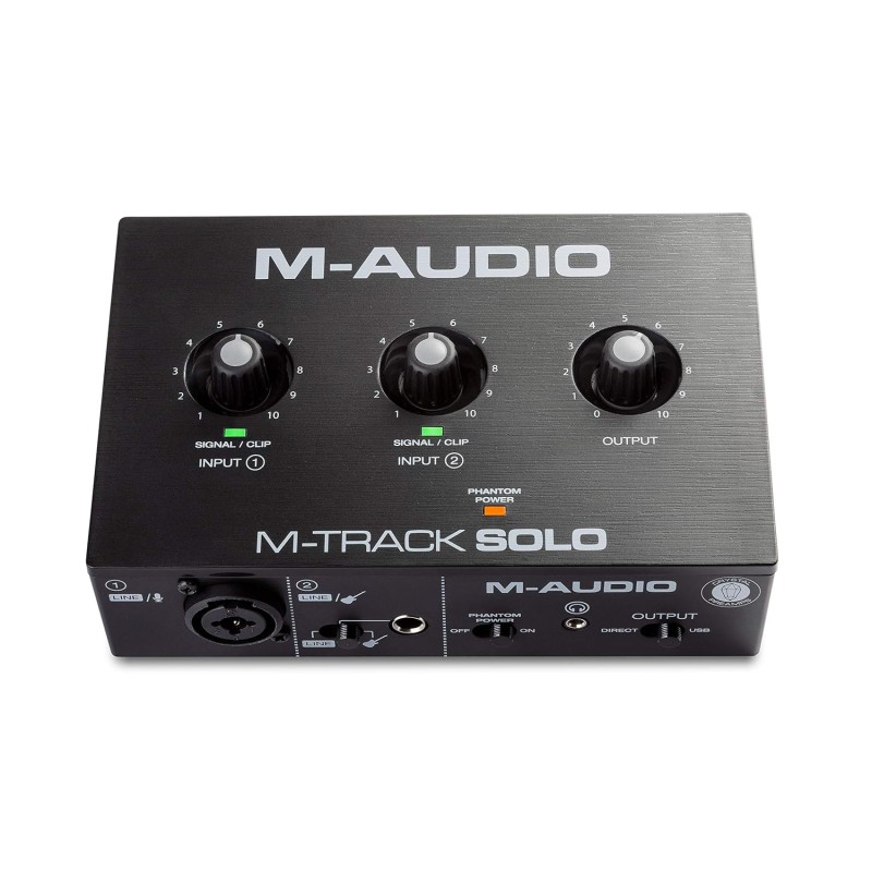 M-Audio M-Track Solo – USB Audio Interface for Recording, Streaming and Podcasting with XLR, Line and DI Inputs, Plus a Software Suite Included M-Audio M-Track Solo – USB Audio Interface for Recording, Streaming and Podcasting with XLR, Line and DI Inputs, Plus a Software Suite Included