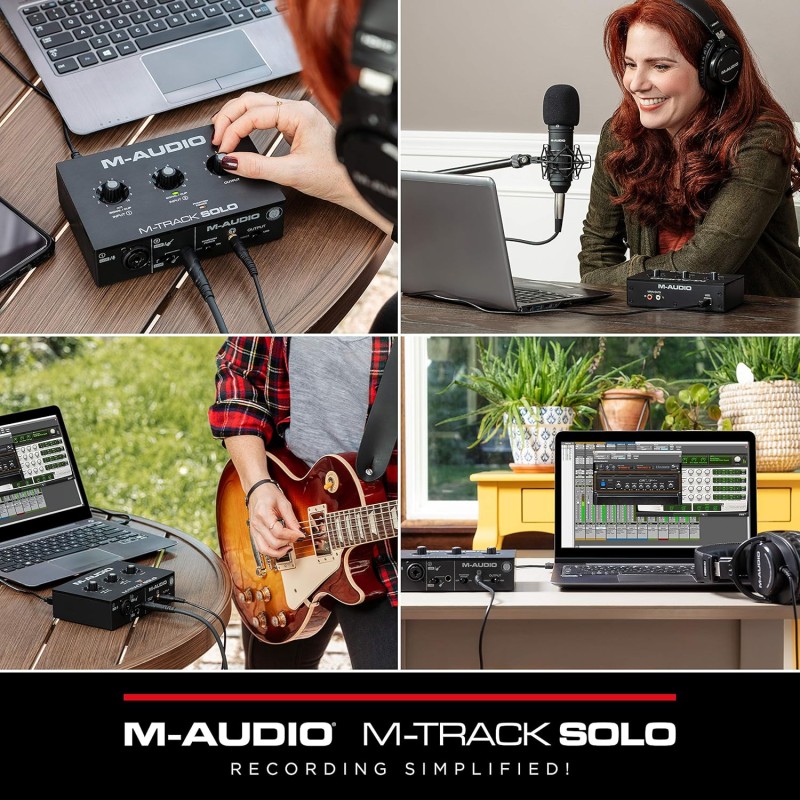 M-Audio M-Track Solo – USB Audio Interface for Recording, Streaming and Podcasting with XLR, Line and DI Inputs, Plus a Software Suite Included M-Audio M-Track Solo – USB Audio Interface for Recording, Streaming and Podcasting with XLR, Line and DI Inputs, Plus a Software Suite Included