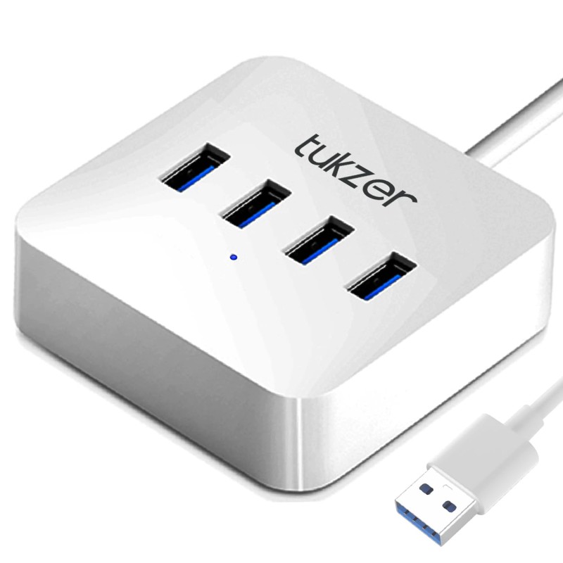 Tukzer 4-Ports USB A to USB 3.0 HUB with High-Speed Data Transfer & Fast Charing Ports, Compatible for MacBook Air, Mac Mini, iMac Pro, Microsoft Surface, UltraBooks, Laptop, Notebook, Desktop (White) Tukzer 4-Ports USB A to USB 3.0 HUB with High-Speed Data Transfer & Fast Charing Ports, Compatible for MacBook Air, Mac Mini, iMac Pro, Microsoft Surface, UltraBooks, Laptop, Notebook, Desktop (White)