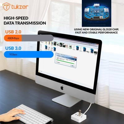 Tukzer 4-Ports USB A to USB 3.0 HUB with High-Speed Data Transfer & Fast Charing Ports, Compatible for MacBook Air, Mac Mini, iMac Pro, Microsoft Surface, UltraBooks, Laptop, Notebook, Desktop (White) Tukzer 4-Ports USB A to USB 3.0 HUB with High-Speed Data Transfer & Fast Charing Ports, Compatible for MacBook Air, Mac Mini, iMac Pro, Microsoft Surface, UltraBooks, Laptop, Notebook, Desktop (White)
