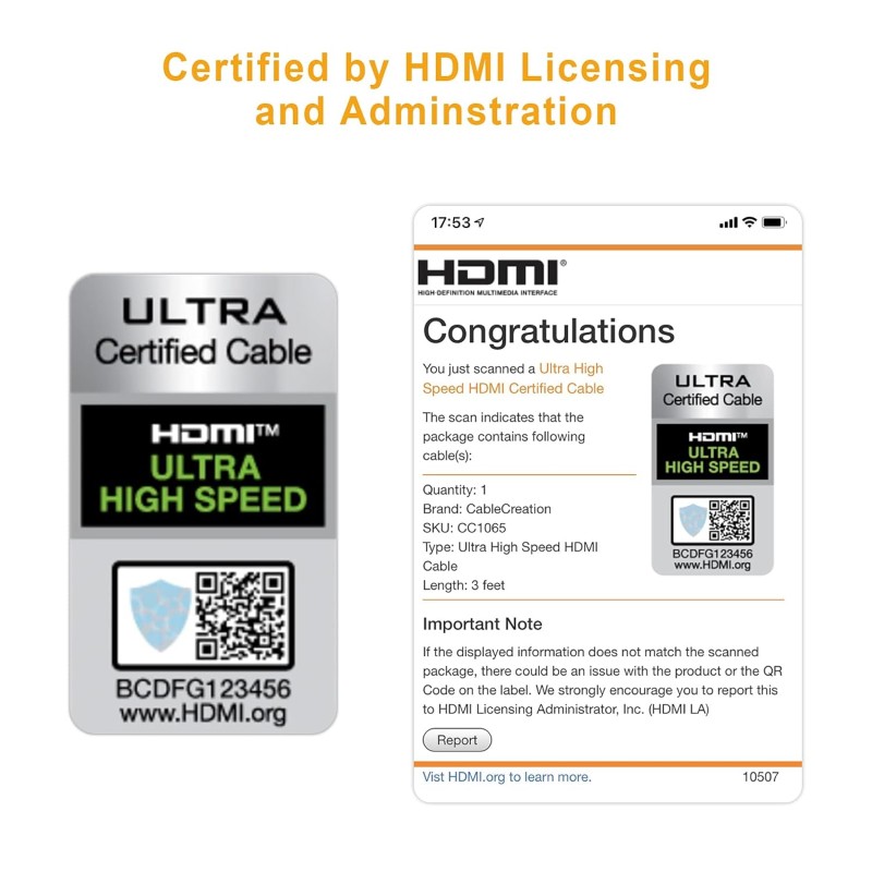 CableCreation 8K HDMI Cable 2.1 3.3 Feet, Braided Ultra High Speed HDMI Cable 48Gbps 8K@60Hz, 4K@120Hz 144Hz eARC HDR HDCP 2.2 & 2.3 Compatible with PS5, PS4, Xbox Series X, Roku TV (Black) CableCreation 8K HDMI Cable 2.1 3.3 Feet, Braided Ultra High Speed HDMI Cable 48Gbps 8K@60Hz, 4K@120Hz 144Hz eARC HDR HDCP 2.2 & 2.3 Compatible with PS5, PS4, Xbox Series X, Roku TV (Black)