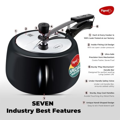 Pigeon by Stovekraft 3 Litre Special Plus Hard Anodised Inner Lid Induction Base Pressure Cooker (Black) BIS Certified Pigeon by Stovekraft 3 Litre Special Plus Hard Anodised Inner Lid Induction Base Pressure Cooker (Black) BIS Certified
