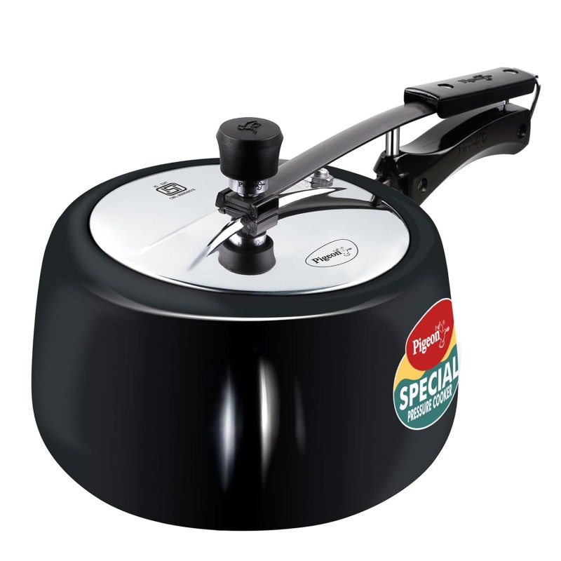Pigeon by Stovekraft 3 Litre Special Plus Hard Anodised Inner Lid Induction Base Pressure Cooker (Black) BIS Certified Pigeon by Stovekraft 3 Litre Special Plus Hard Anodised Inner Lid Induction Base Pressure Cooker (Black) BIS Certified
