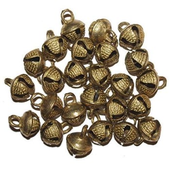UAPAN Brass Ghungroo Ankle Bells Loose Beads (50 Nos), Gold UAPAN Brass Ghungroo Ankle Bells Loose Beads (50 Nos), Gold