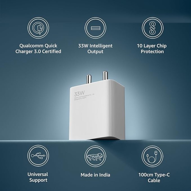 Mi 33W SonicCharge 2.0 USB Charger for Cellular Phones, White Mi 33W SonicCharge 2.0 USB Charger for Cellular Phones, White