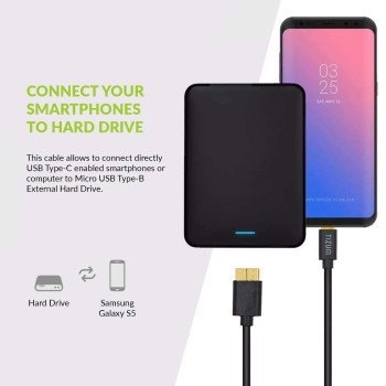 Tizum Z97- USB Type-C to Micro-B USB 3.0 (Gen 2/10 Gbps) Charger Cable, Thunderbolt 3 Compatible for Windows/Mac etc., (0.3 Meters/ 12 inch) - Black Tizum Z97- USB Type-C to Micro-B USB 3.0 (Gen 2/10 Gbps) Charger Cable, Thunderbolt 3 Compatible for Windows/Mac etc., (0.3 Meters/ 12 inch) - Black