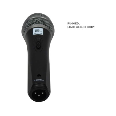 JBL Commercial CSHM10 Handheld Dynamic XLR Unidirectional Microphone With On/Off Switch (Cable Not Included) Black, Medium JBL Commercial CSHM10 Handheld Dynamic XLR Unidirectional Microphone With On/Off Switch (Cable Not Included) Black, Medium