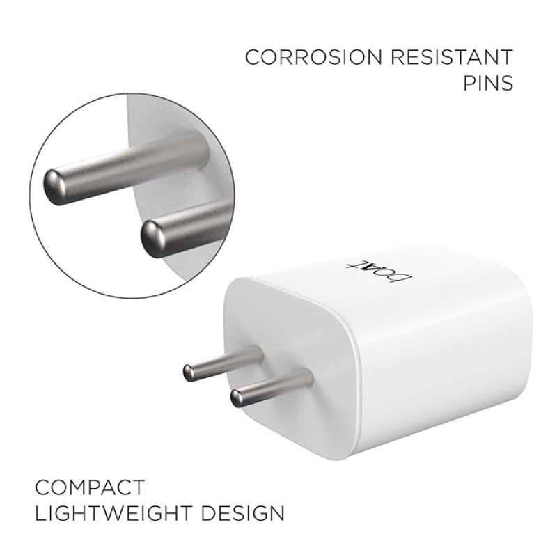 boAt 18W QC 3.0 with Fast Charge, Smart IC Protection, Auto Detection for Samsung, Xiaomi & Android Users with Type C to Type C Cable,White boAt 18W QC 3.0 with Fast Charge, Smart IC Protection, Auto Detection for Samsung, Xiaomi & Android Users with Type C to Type C Cable,White