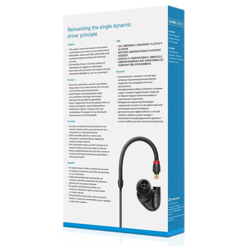 Sennheiser IE 100 Pro-Black in-Ear Monitoring Headphones for Musicians on Stage & Monitoring Sennheiser IE 100 Pro-Black in-Ear Monitoring Headphones for Musicians on Stage & Monitoring