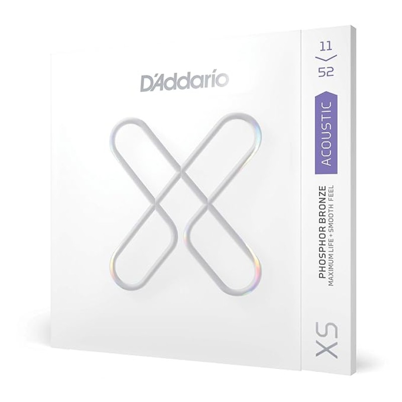 D'Addario XS Acoustic Guitar coated Strings Phosphor Bronze, Custom Light, 11-52 (XSAPB1152) D'Addario XS Acoustic Guitar coated Strings Phosphor Bronze, Custom Light, 11-52 (XSAPB1152)