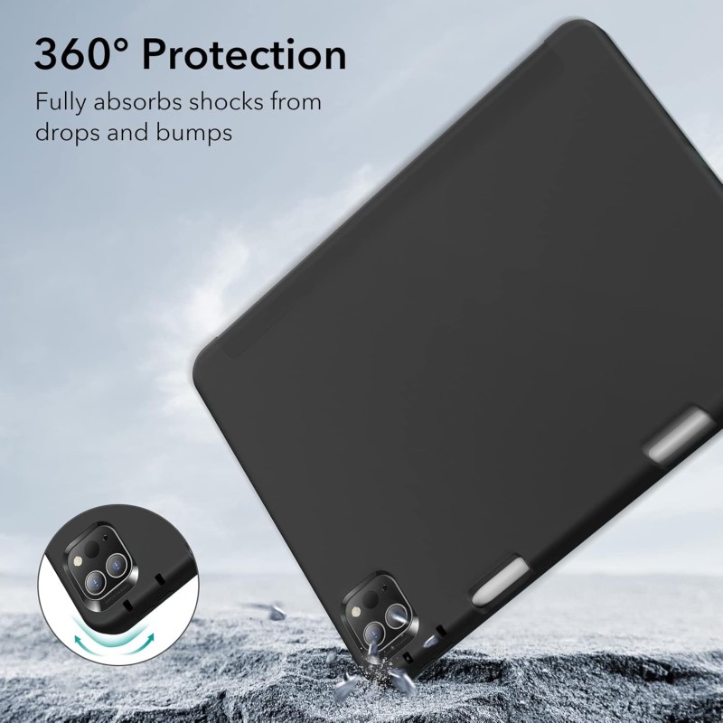 ESR for iPad Pro 11 inch Case (2022/2021, 4th/3rd Generation), Built-in Pencil Holder, Pencil 2 Support, Flexible Back Cover, Trifold Stand, Auto Sleep/Wake, Rebound Pencil Series, Black ESR for iPad Pro 11 inch Case (2022/2021, 4th/3rd Generation), Built-in Pencil Holder, Pencil 2 Support, Flexible Back Cover, Trifold Stand, Auto Sleep/Wake, Rebound Pencil Series, Black