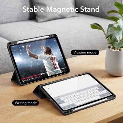 ESR for iPad Pro 11 inch Case (2022/2021, 4th/3rd Generation), Built-in Pencil Holder, Pencil 2 Support, Flexible Back Cover, Trifold Stand, Auto Sleep/Wake, Rebound Pencil Series, Black ESR for iPad Pro 11 inch Case (2022/2021, 4th/3rd Generation), Built-in Pencil Holder, Pencil 2 Support, Flexible Back Cover, Trifold Stand, Auto Sleep/Wake, Rebound Pencil Series, Black