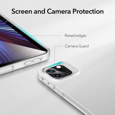 ESR for iPad Pro 11 inch Case (2021,3rd Generation), Transparent Matte Back Cover, Soft Protective, Supports Pencil 2, Project Zero Series Case, Frosted Clear ESR for iPad Pro 11 inch Case (2021,3rd Generation), Transparent Matte Back Cover, Soft Protective, Supports Pencil 2, Project Zero Series Case, Frosted Clear