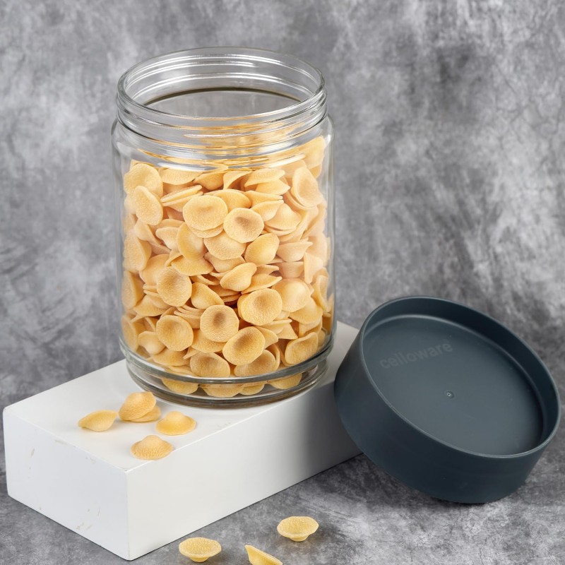 CELLO Modustack Glassy Storage Jar | Glass Jar with Lid | Air Tight Steel Lid and Stackable | For Storage of Food, Pulses, Spice, Cereals, Cookies, Dry Food | 1500ml, Grey CELLO Modustack Glassy Storage Jar | Glass Jar with Lid | Air Tight Steel Lid and Stackable | For Storage of Food, Pulses, Spice, Cereals, Cookies, Dry Food | 1500ml, Grey