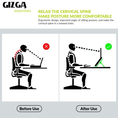 GIZGA essentials 2 in 1 Laptop/Notebook/Macbook Tabletop stand, 8-Adjustable Angles, Mobile Tabletop Stand, 12" - 15.6" Laptops, Heat Dissipation, Anti-Slip Base, Portable and Lightweight | Black GIZGA essentials 2 in 1 Laptop/Notebook/Macbook Tabletop stand, 8-Adjustable Angles, Mobile Tabletop Stand, 12" - 15.6" Laptops, Heat Dissipation, Anti-Slip Base, Portable and Lightweight | Black