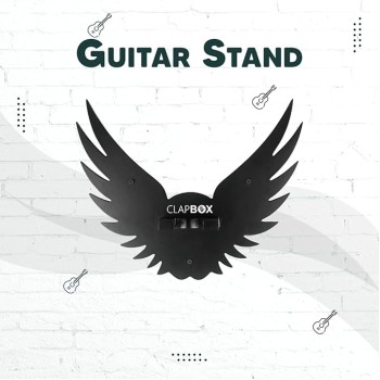 Clapbox Guitar Wall Hanger/Stand - Eagle Wings Design, suitable For Acoustic, Electric Guitars and Ukulele, black (CB-001)