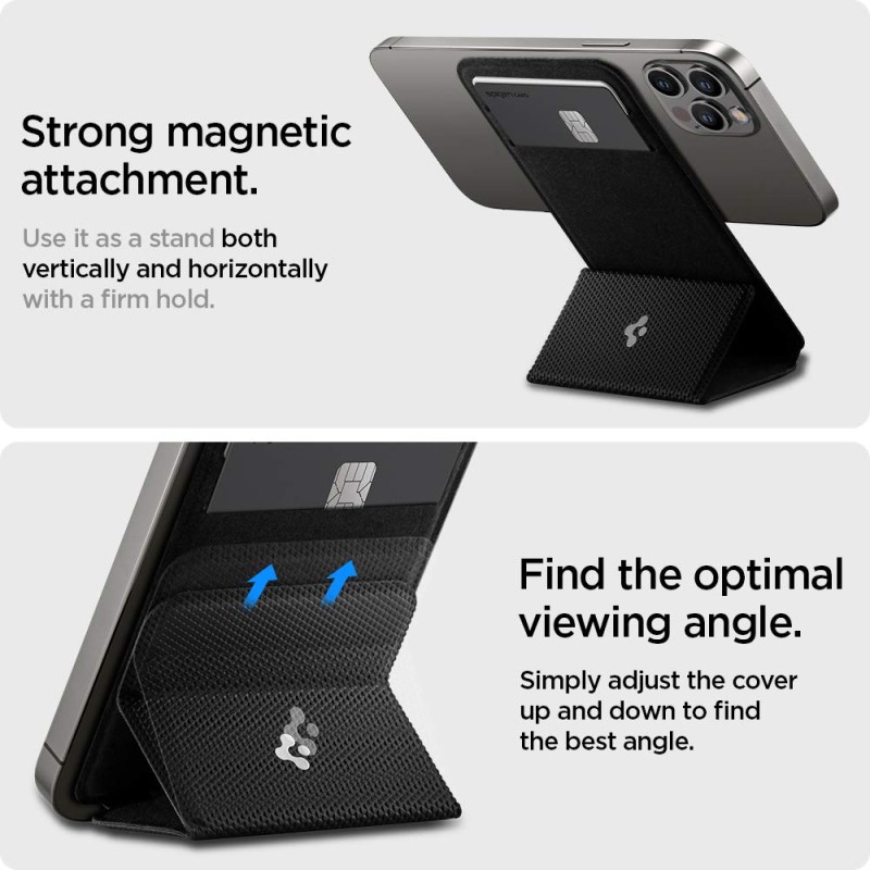 Spigen Smart Fold Mag Fit Magnetic Wallet Phone Card Holder Compatible with iPhone 14, iPhone 13, iPhone 12 Models - Black Spigen Smart Fold Mag Fit Magnetic Wallet Phone Card Holder Compatible with iPhone 14, iPhone 13, iPhone 12 Models - Black