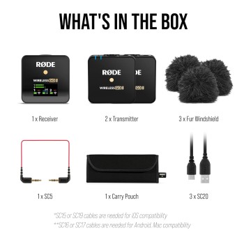 Rode Wireless Go II Dual Channel Wireless Microphone System, Black (Model Number: WIGOII)