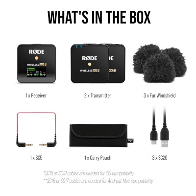 Rode Wireless Go II Dual Channel Wireless Microphone System, Black (Model Number: WIGOII) Rode Wireless Go II Dual Channel Wireless Microphone System, Black (Model Number: WIGOII)